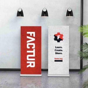 Factur Makerspace Banner Up as part of comprehensive branding program