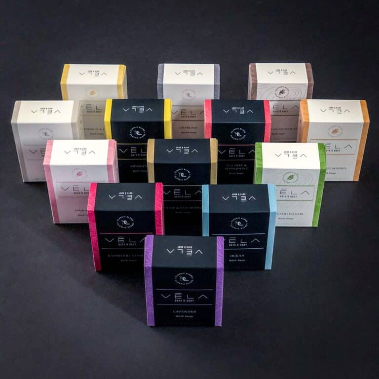 Vela Bath & Body Soap Bar Packaging