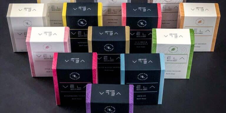 Vela Bath & Body Soap Bar Packaging