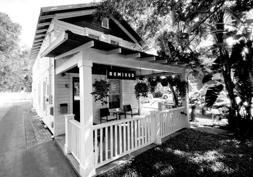 Remixed: the branding agency building shot in black and white