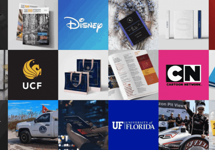 REMIXED branding agency Orlando client work portfolio featuring designs for Disney, Wells Fargo, Cartoon Network, UCF, Hyatt, and more.